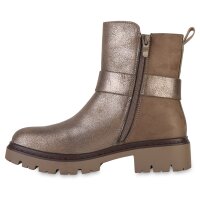 Damen Biker Boots in Gold