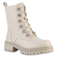 Damen Schnürstiefeletten in Beige