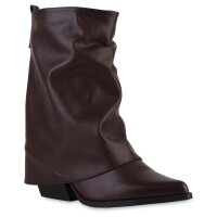 Damen Cowboy Boots in Burgund