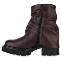 Damen Biker Boots in Burgund