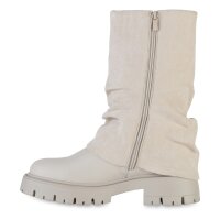Damen Bikerstiefel in Beige