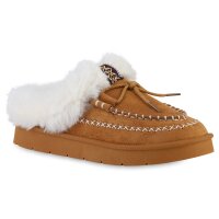 Damen Pantoffeln in Hellbraun