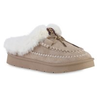 Damen Pantoffeln in Khaki