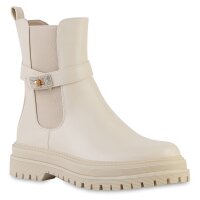Damen Biker Boots in Beige