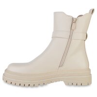 Damen Biker Boots in Beige