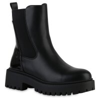 Damen Klassische Stiefeletten in Schwarz Lack