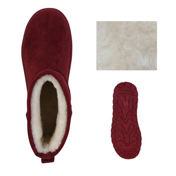 Damen Winter Boots in Burgund