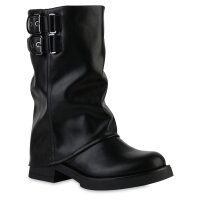 Damen Bikerstiefel in Schwarz