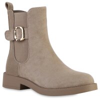 Damen Klassische Stiefeletten in Khaki Velours