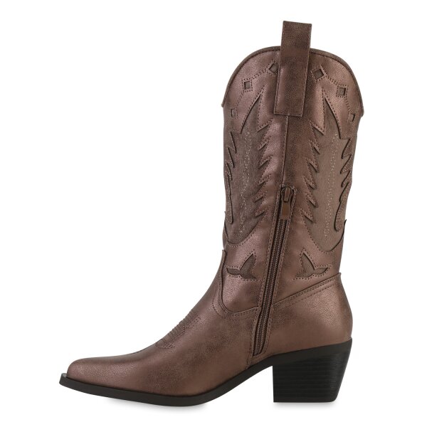 Damen Cowboystiefel in Braun