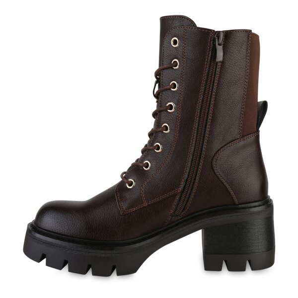 Damen Schnürstiefeletten in Braun