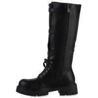 Damen Schnürstiefel in Schwarz