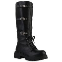 Damen Schnürstiefel in Schwarz