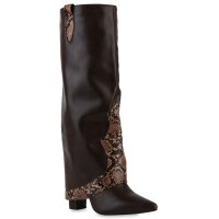 Damen Cowboystiefel in Braun Snake