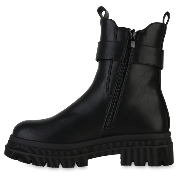 Damen Plateau Boots in Schwarz