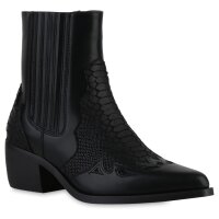Damen Cowboy Boots in Schwarz
