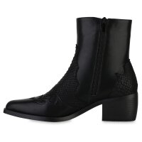 Damen Cowboy Boots in Schwarz