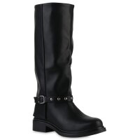 Damen Bikerstiefel in Schwarz