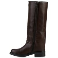 Damen Bikerstiefel in Dunkelbraun