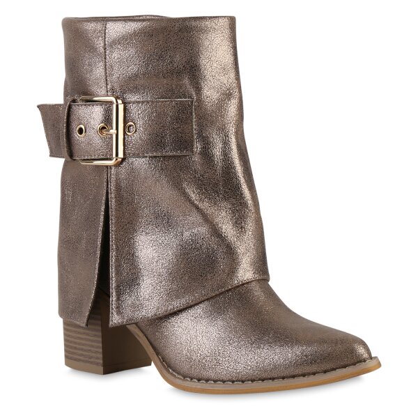 Damen Cowboy Boots in Gold