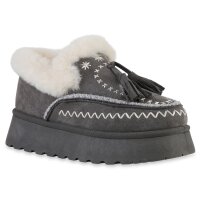 Damen Klassische Hausschuhe in Grau