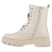 Damen Schnürstiefeletten in Beige