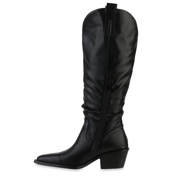Damen Cowboystiefel in Schwarz