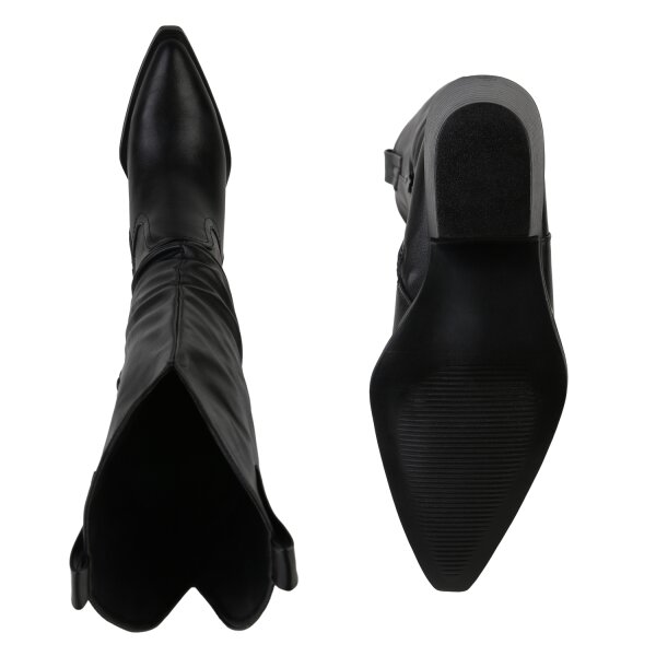 Damen Cowboystiefel in Schwarz