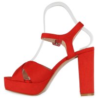 Damen Plateau Sandaletten in Rot