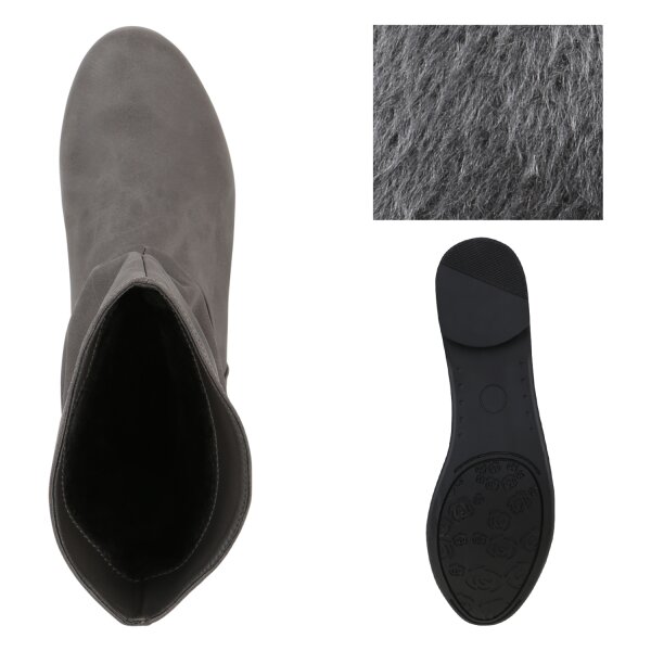 Damen Schlupfstiefeletten in Grau
