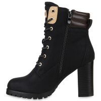 Damen Schnürstiefeletten in Schwarz