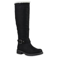 Damen Bikerstiefel in Schwarz