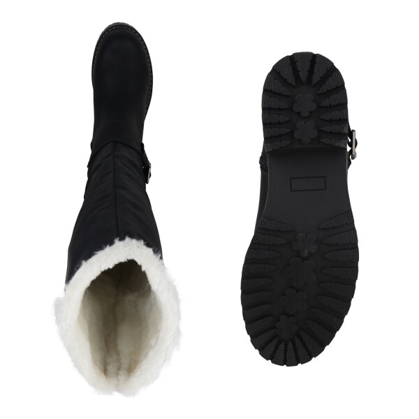 Damen Bikerstiefel in Schwarz