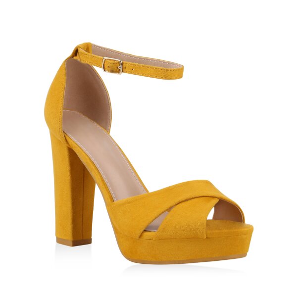Damen Plateau Sandaletten in Gelb