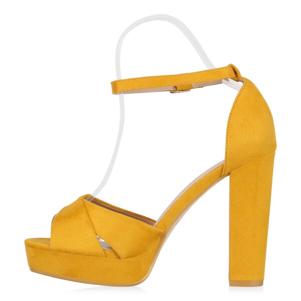 Damen Plateau Sandaletten in Gelb