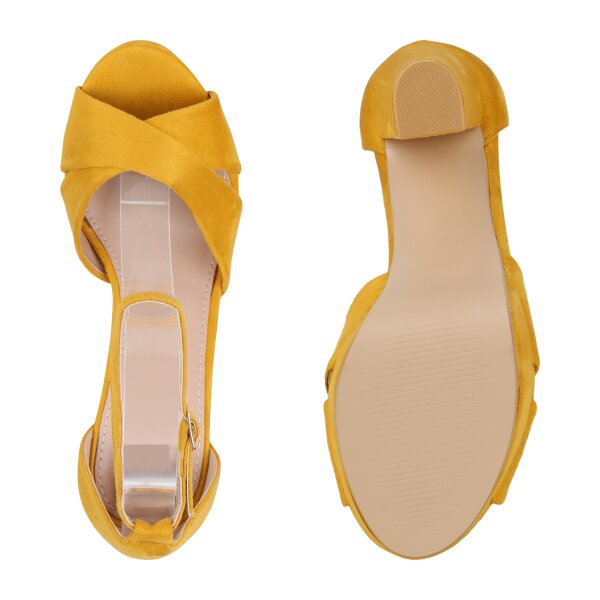 Damen Plateau Sandaletten in Gelb