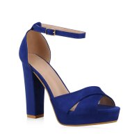 Damen Plateau Sandaletten in Dunkelblau