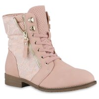 Damen Schnürstiefeletten in Rosa