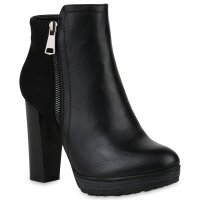 Damen Plateau Boots in Schwarz