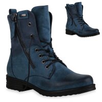 Damen Schnürstiefeletten in Blau