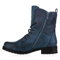 Damen Schnürstiefeletten in Blau