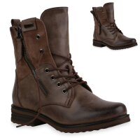 Damen Schnürstiefeletten in Khaki