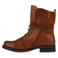 Damen Schnürstiefeletten in Hellbraun