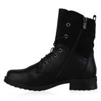 Damen Schnürstiefeletten in Schwarz