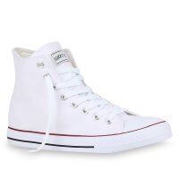 Herren Sneaker high in Weiss Rotstreifen Lucky