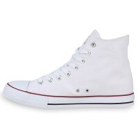 Herren Sneaker high in Weiss Rotstreifen Lucky