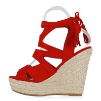 Damen Keilsandaletten in Rot