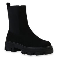 Damen Plateau Boots in Schwarz