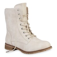 Damen Schnürstiefeletten in Beige