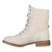 Damen Schnürstiefeletten in Beige